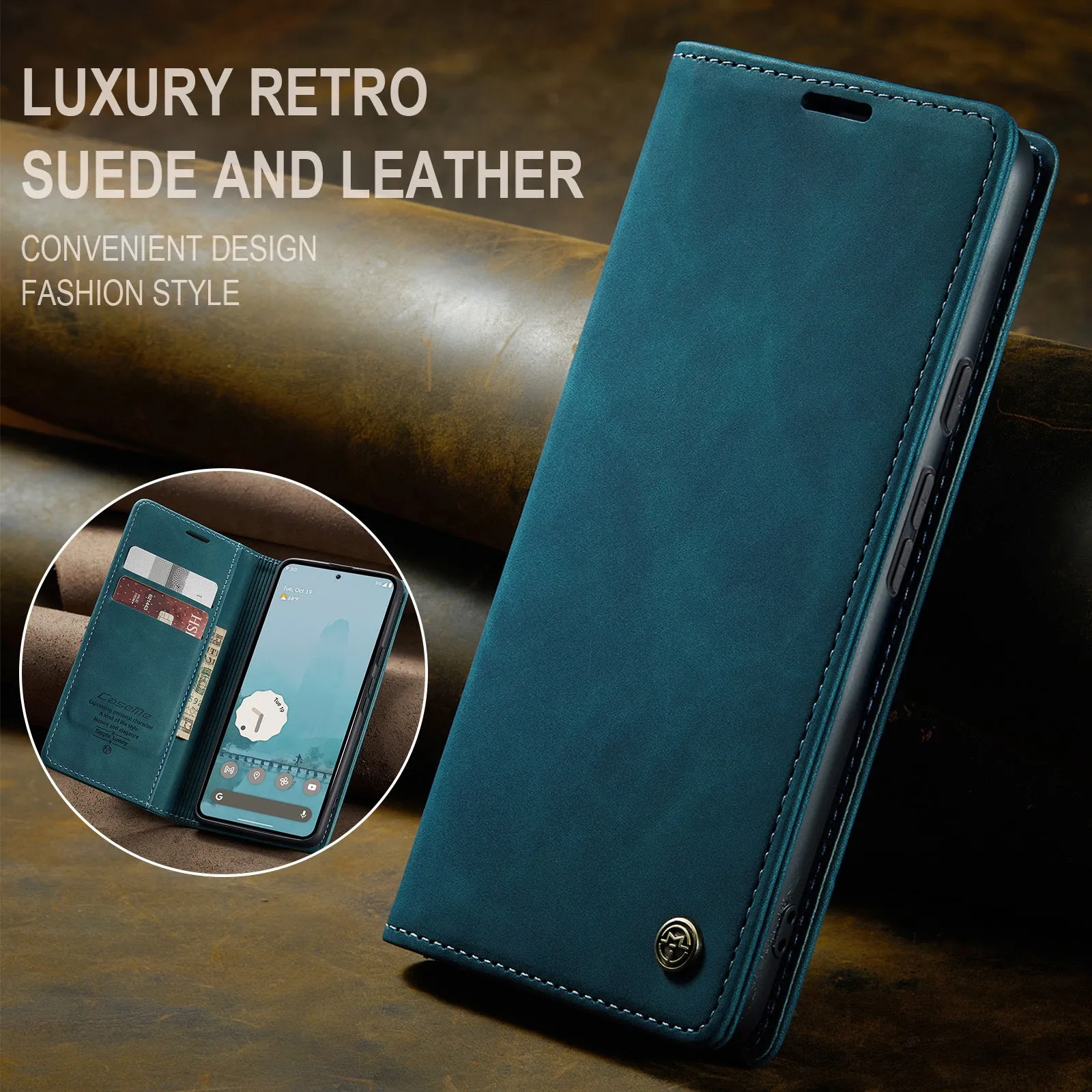 Retro Business PU Leather Wallet Flip Phone Case For Google Pixel 9