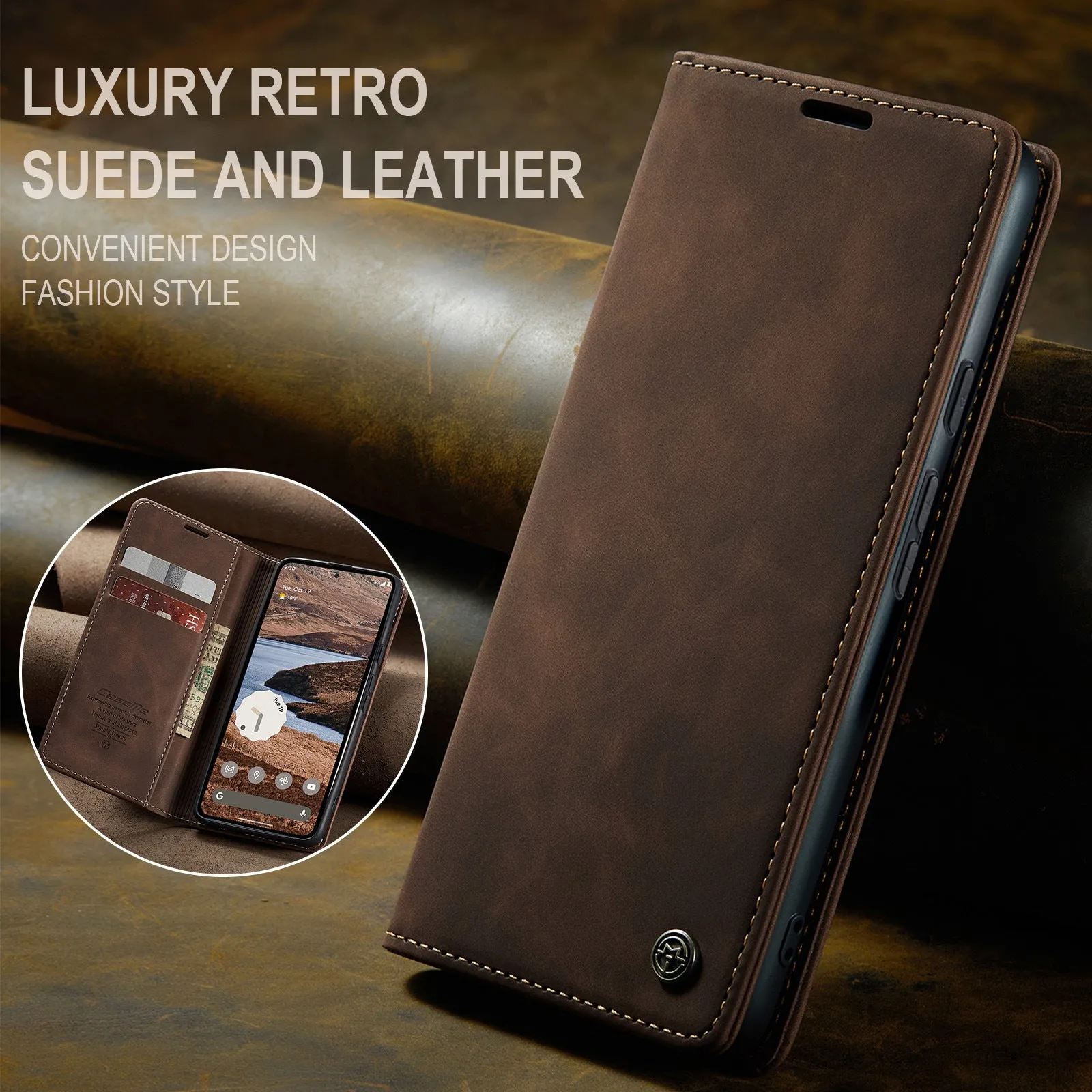 Retro Business PU Leather Wallet Flip Phone Case For Google Pixel 9