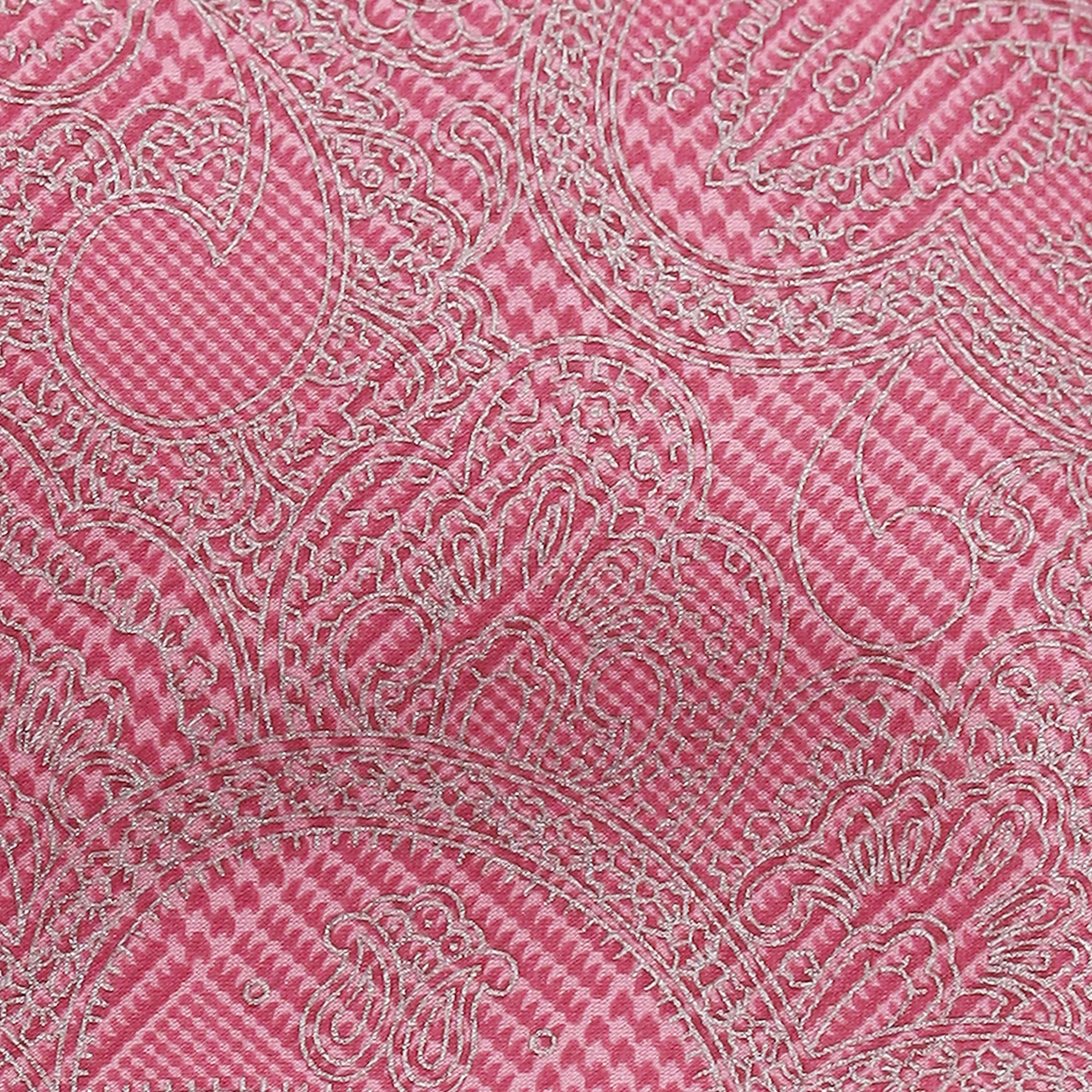SILVER ON DUSTY PINK CHECK SILK TIE