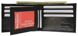 Snake Print Cowhide Leather Bifold Wallet with Center ID Window & Credit Card Slots 71152 SN