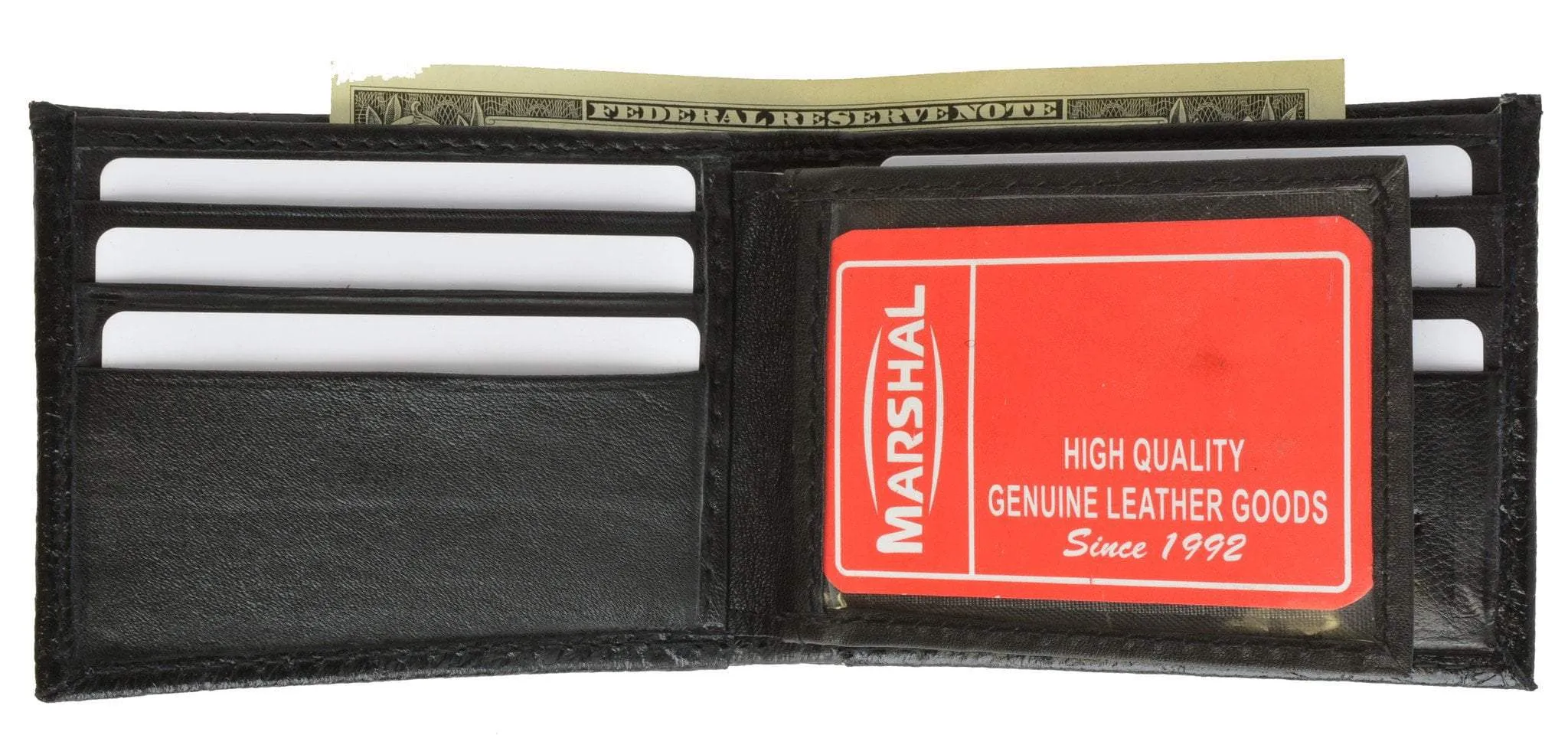 Snake Print Cowhide Leather Bifold Wallet with Center ID Window & Credit Card Slots 71152 SN
