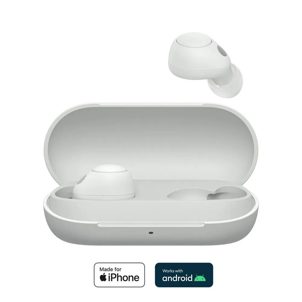 Sony WFC700N Noise Cancelling True Wireless Bluetooth In-Ear Headphones with Mic/Remote, White