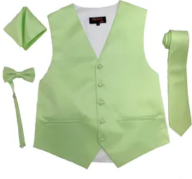 Spencer J's Mens Formal Tuxedo Suit Vest Tie Bowtie and Pocket Square 4 Peace Set Verity of Colors