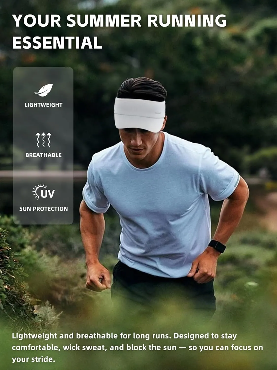 Sport Sun Visor Hat for Women and Men,Lightweight Stretchy Adjustable Hat for Golf,Running,Tennis