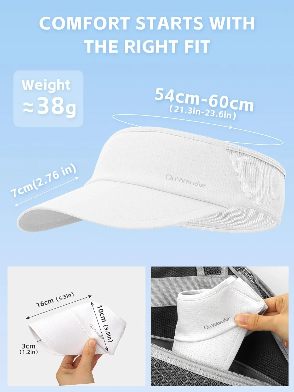 Sport Sun Visor Hat for Women and Men,Lightweight Stretchy Adjustable Hat for Golf,Running,Tennis