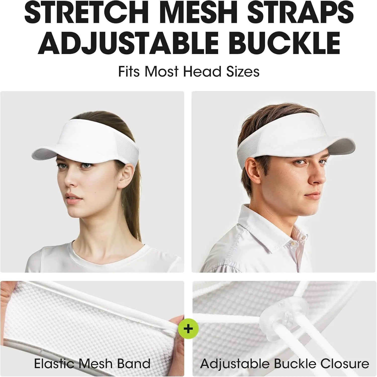 Sports Sun Visor Women Men Lightweight Adjustable Sun Protection Visor Hat for Tennis Golf Running