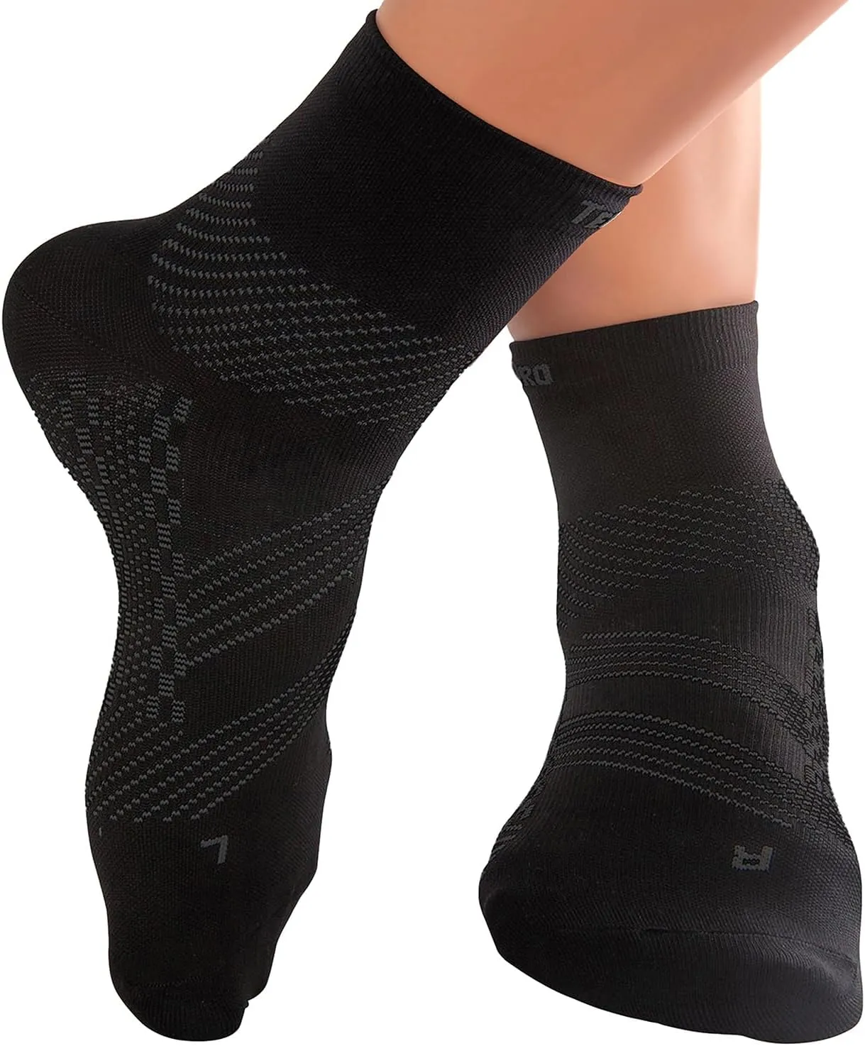 TechWare Pro Plantar Fasciitis Socks - Ankle Compression Socks for Women & Men. Achilles Tendonitis Brace & Foot Arch Support