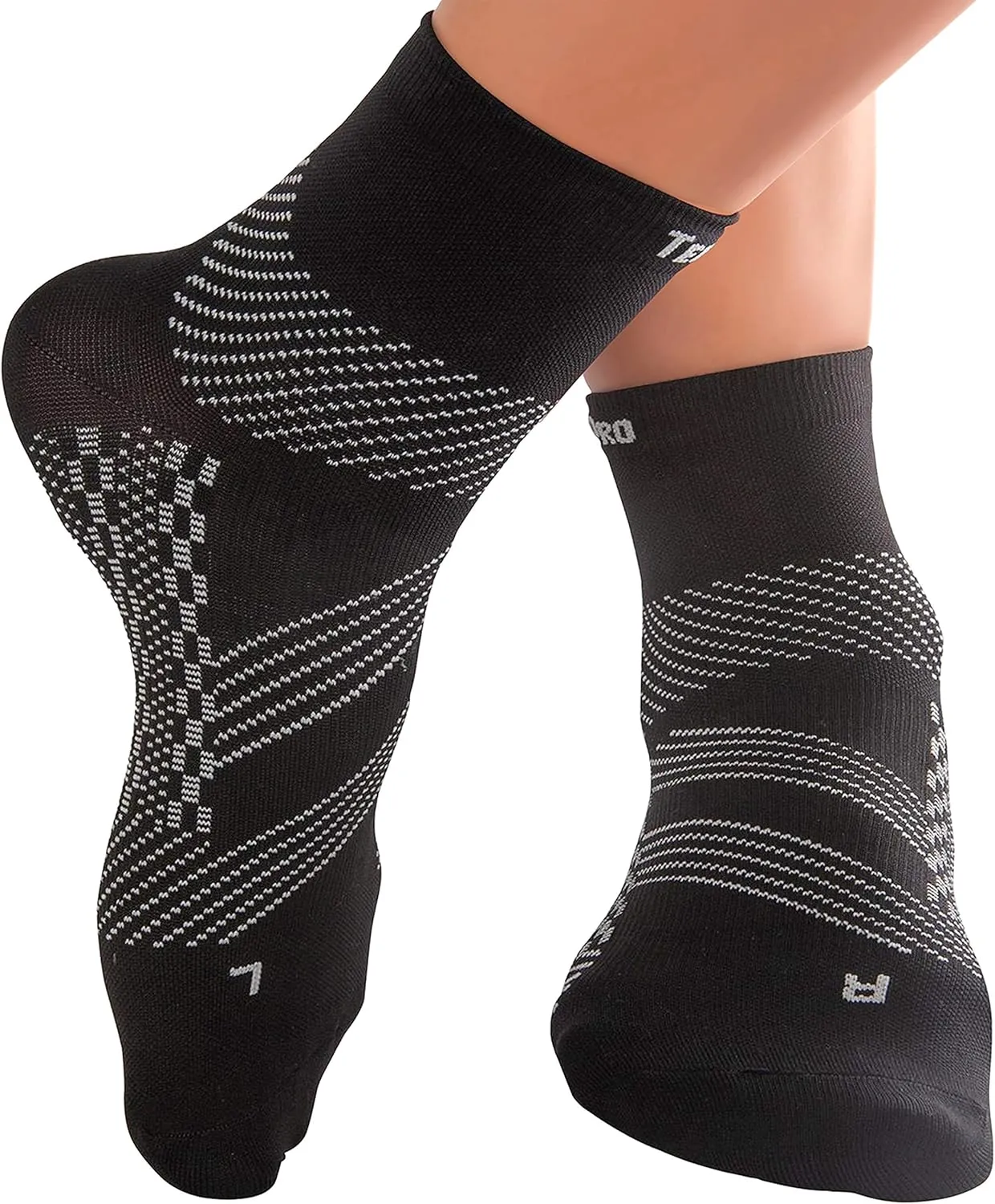 TechWare Pro Plantar Fasciitis Socks - Ankle Compression Socks for Women & Men. Achilles Tendonitis Brace & Foot Arch Support