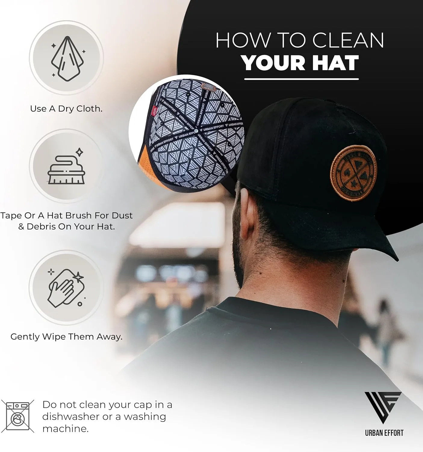 Urban Effort Mesh Back Cap - for Men and Women Baseball Hat 5-Panel Trucker Hat - Great Snapback Closure for Hunting & Hiking