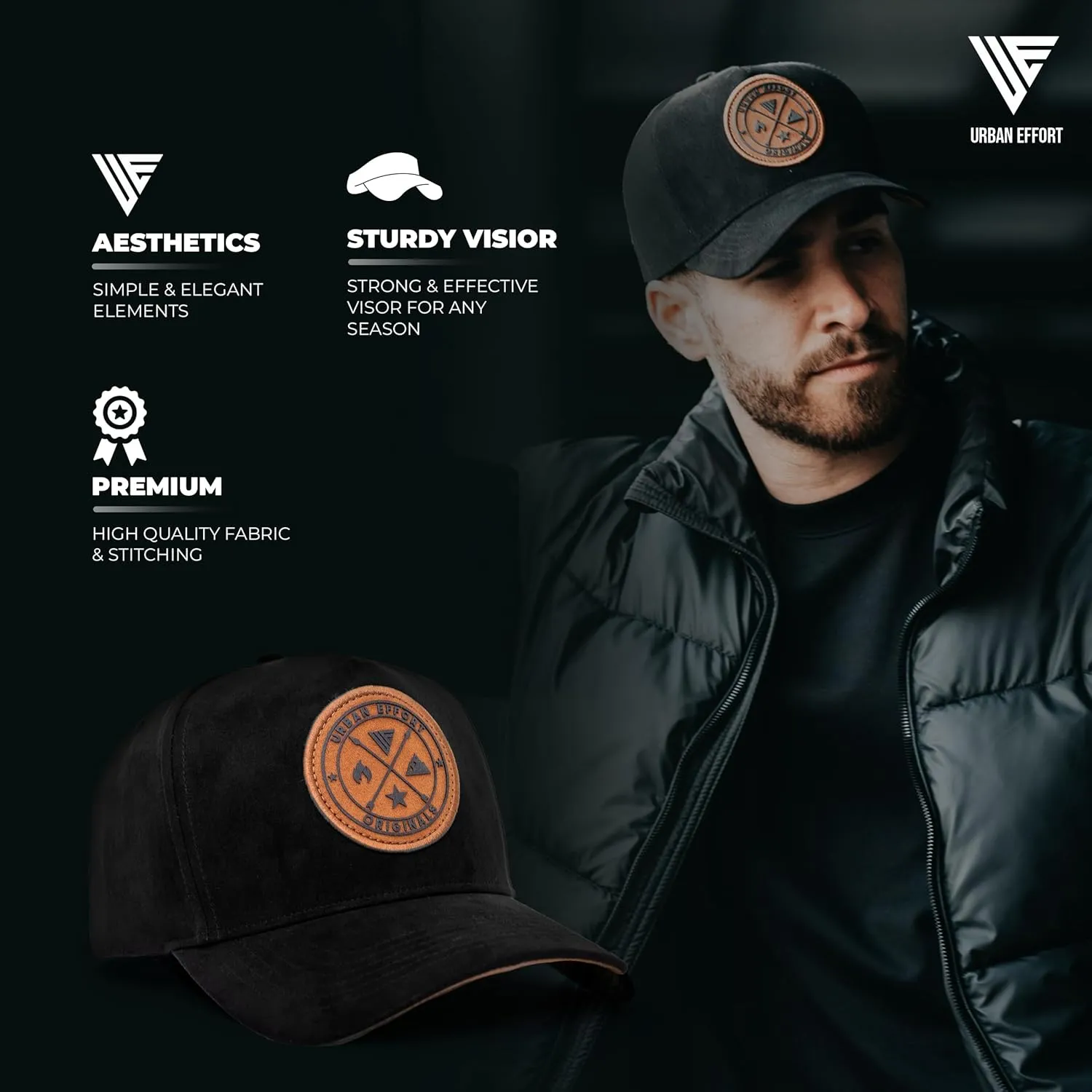 Urban Effort Mesh Back Cap - for Men and Women Baseball Hat 5-Panel Trucker Hat - Great Snapback Closure for Hunting & Hiking