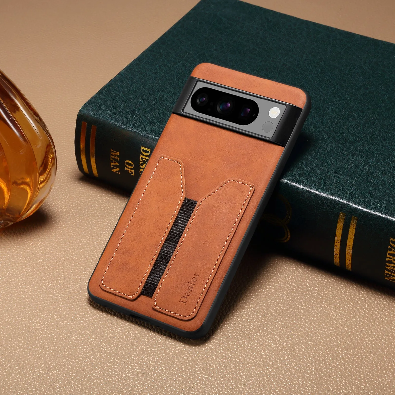 Wallet PU Leather Phone Case with Elastic Band For Google Pixel 8 7