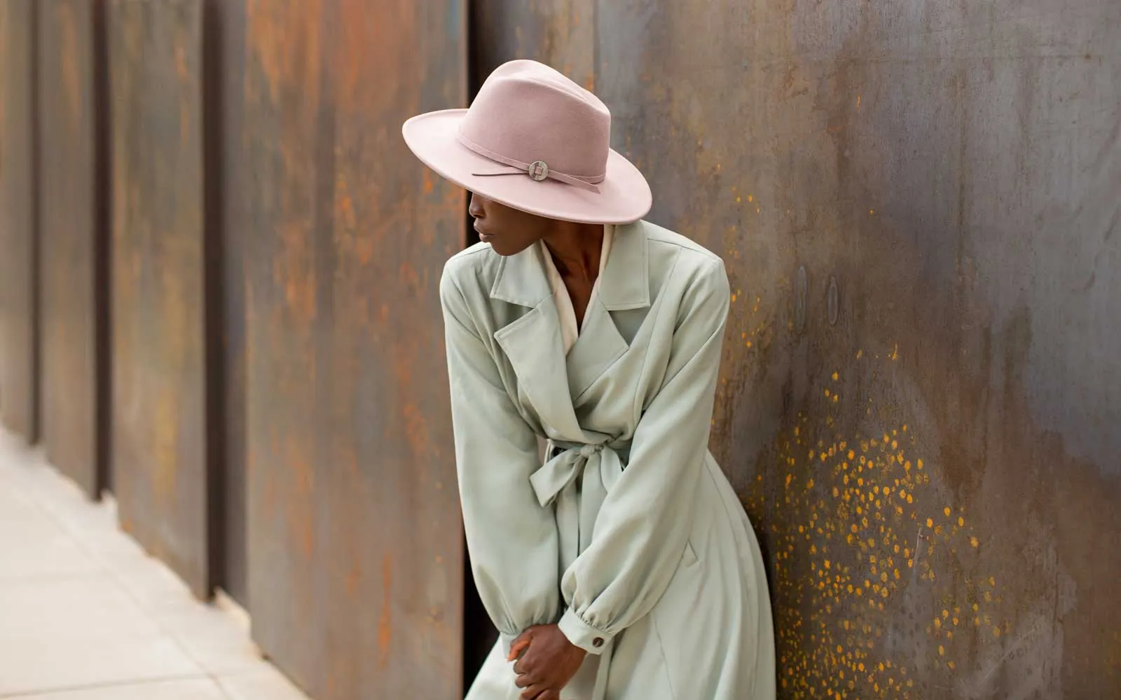 WILLA WIDE BRIM WOOL HAT - QUARTZ