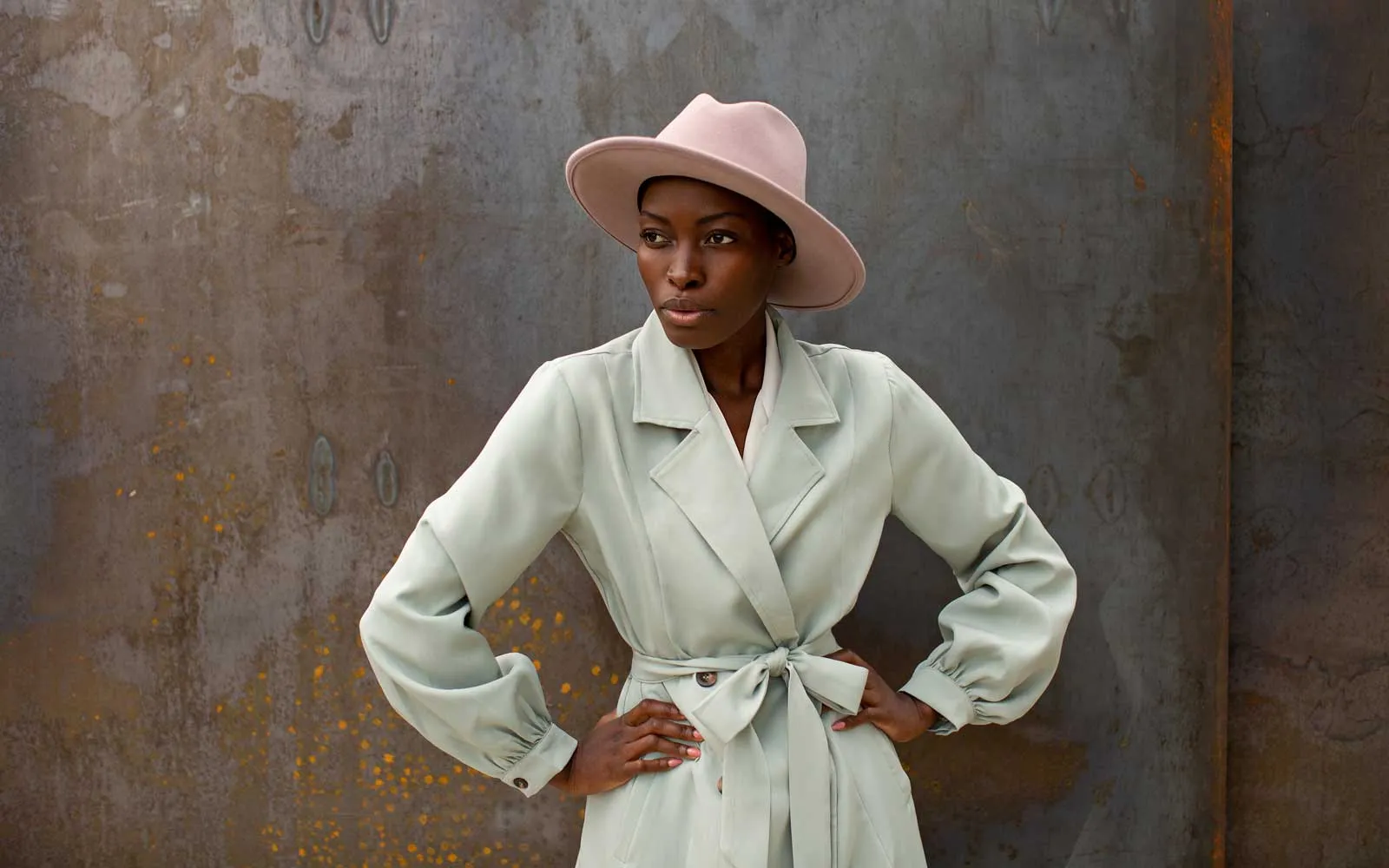 WILLA WIDE BRIM WOOL HAT - QUARTZ